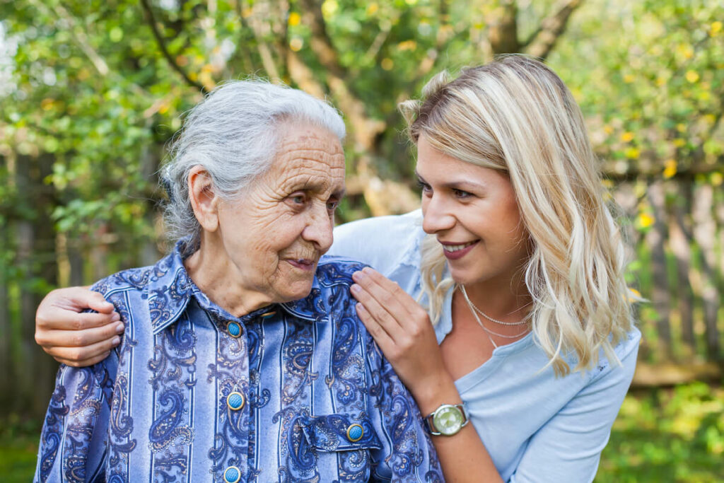 Dominion of Sevierville | Happy Senior woman and her daughter looking at each other