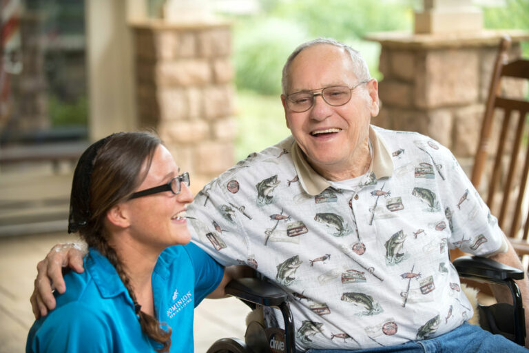 Dominion Senior Living | Senior with caregiver